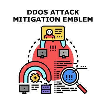 Ddos attack mitigation defense security system concept Stock Illustration