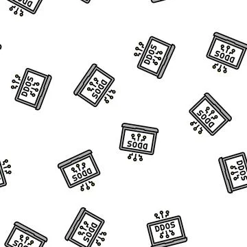 Ddos attack vector seamless pattern Stock Illustration