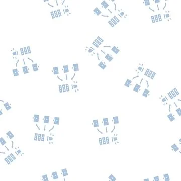 Ddos attacks glyph seamless pattern Stock Illustration