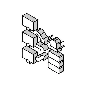 Ddos attacks isometric icon vector illustration Stock Illustration