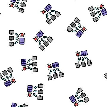 Ddos attacks vector seamless pattern 스톡 일러스트