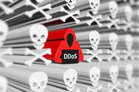 DDoS concept blurred background 3d render illustration Stock Illustration