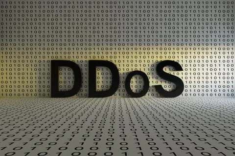 DDOS concept text sunlight 3D illustration Stock Illustration