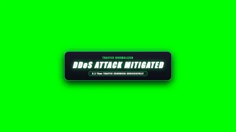 DDOS Cyber Attack Mitigation Firewall Server Defense Interface on Green Screen Vídeos de archivo 345878309