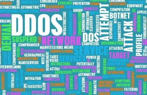 Ddos distributed denial of service attack 스톡 일러스트