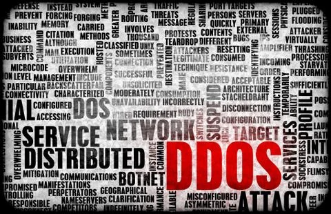 Ddos distributed denial of service attack Stock Illustration