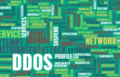 Ddos distributed denial of service attack 스톡 일러스트
