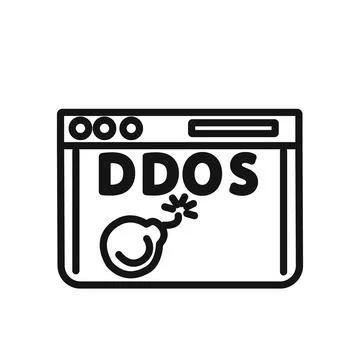 Ddos icon linear graphics set vector Stock Illustration