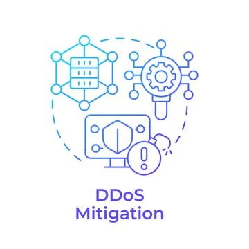 DDoS mitigation blue gradient concept icon Stock Illustration