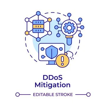 DDoS mitigation multi color concept icon Stock Illustration