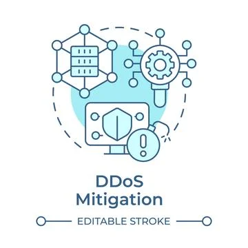 DDoS mitigation soft blue concept icon Stock Illustration