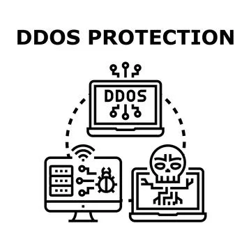Ddos protection concept for network security Stock Illustration