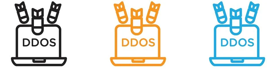 Ddos vector logo set collection for web app ui 스톡 일러스트