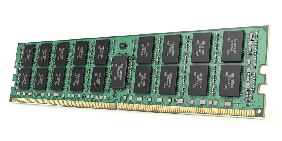 DDR ram computer memory module isolated on white. DDR ram computer memory ... Stock-Fotos