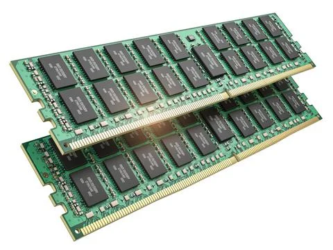 DDR ram computer memory modules isolated on white. Stock Illustration