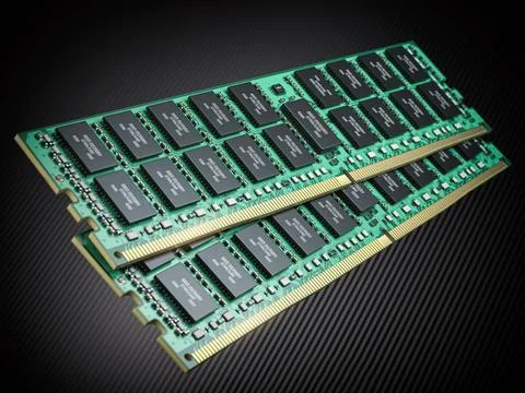 DDR ram computer memory modules on black background. DDR ram computer memo... Stock Photos
