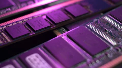 DDR RAM Memory Modules, Close Up of Computer Hardware Stock Footage 327540179