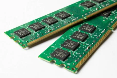 DDR RAM memory modules isolated on white background Stock Photos