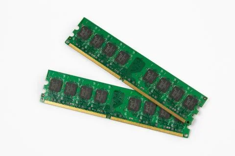 DDR RAM memory modules isolated on white background Stock Photos
