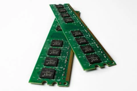 DDR RAM memory modules isolated on white background Stock Photos