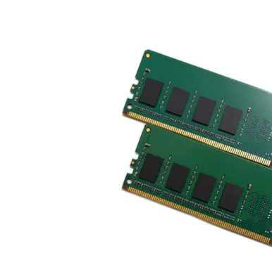 DDR RAM memory modules isolated on white background Stock Photos