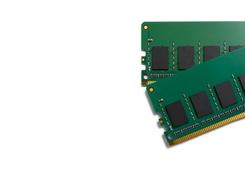 DDR RAM memory modules isolated on white background Stock Photos