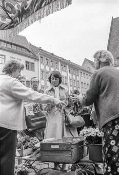  DDR, Sachsen, historisch, Handel / Versorgung / Markt / Wochenmarkt: Meiß.. Stock Photos
