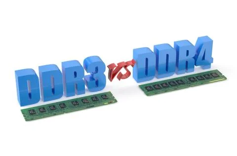 DDR3 versus DDR4 concept Stock Illustration
