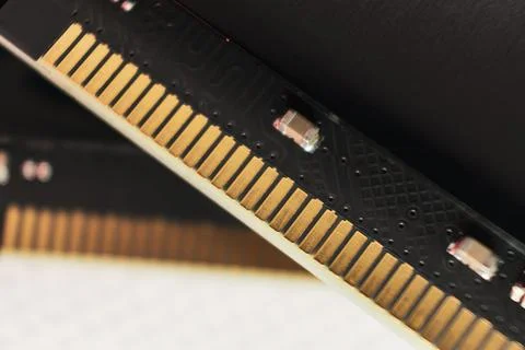 DDR4 DRAM computer memory module chipset macro Stock Photos