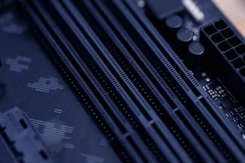 DDR4 STD of computer memory, macro photo Stock Photos