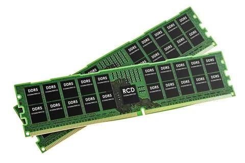 DDR5, memory module cards. 3D rendering Stock Illustration