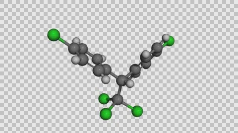 DDT molecule model rotating Stock Footage 66383614