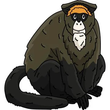 De Brazza Monkey Cartoon Colored Clipart Stock Illustration