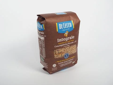 De Cecco packet of whole wheat pasta Stock Photos