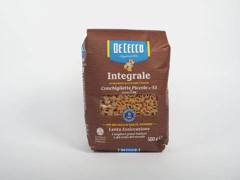 De Cecco packet of whole wheat pasta Stock Photos