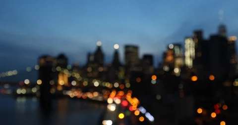 De-focus lights NYC Stock Footage 88069212