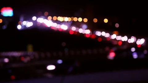 De-focused night traffic lights - Chennai street - abstract background Video stock 84725864