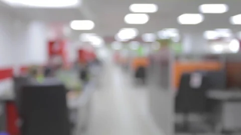 De-focused partitions in the office, open space call cener Stock Footage 74082727