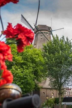The De Gooyer Mill is located on the edge of the historic center, Amsterdam Stock Photos