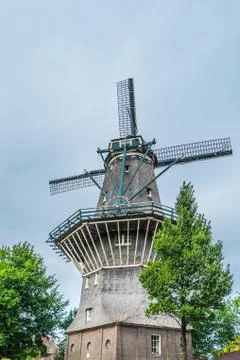 The De Gooyer Mill is located on the edge of the historic center, Amsterdam Stock Photos