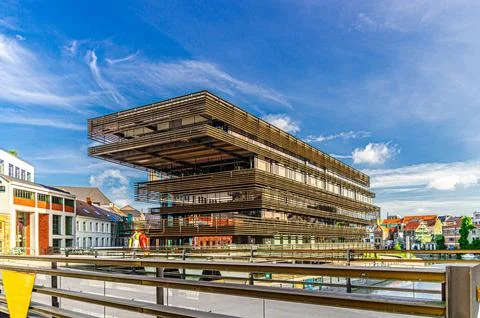 De Krook library building postmodern Architectural style on quay Nelson Mande Stock Photos