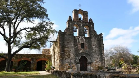 De La Espada Mission Time Lapse in Texas Stock-Footage 104821877