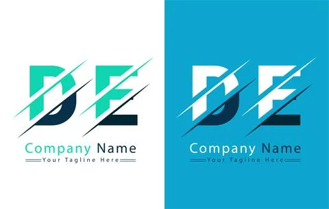 DE Letter Logo Vector Design Concept Elements Stock Illustration