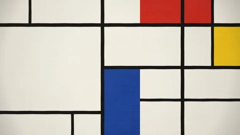De Stijl Primary Color Grid Rearranging Seamless Loop Stock Footage 346728414