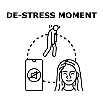 De stressing moment with turning off mobile notification Stock Illustration