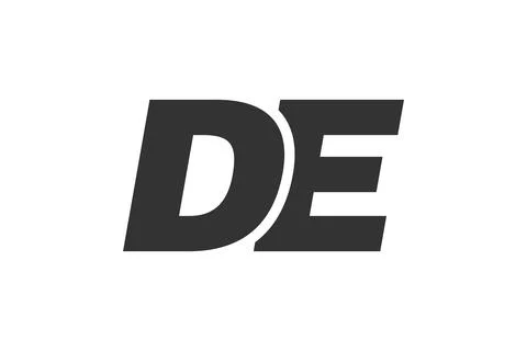 DE Techno Editable Font Logo For Corporate Branding. Bold, Futuristic Desig.. Stock Illustration