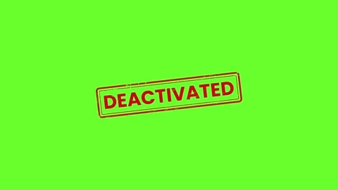 Deactivated Rubber Stamp Animation Isolated on Green Background Stock Footage 321602707