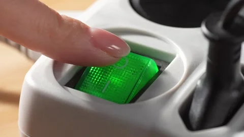 Deactivating Surge Protector Switch. Stock Footage 256234998