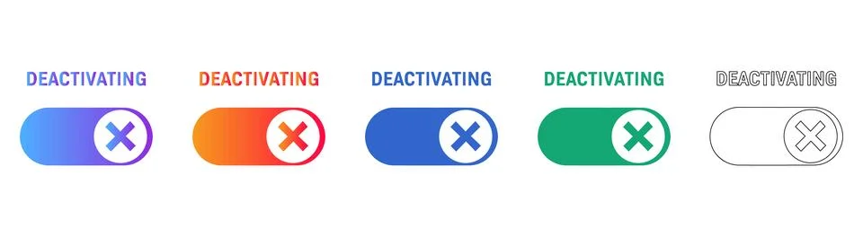 Deactivating Switch and Toggle UI Icons 스톡 일러스트
