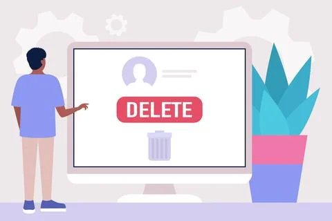 Deactivation account concept Stock Illustration